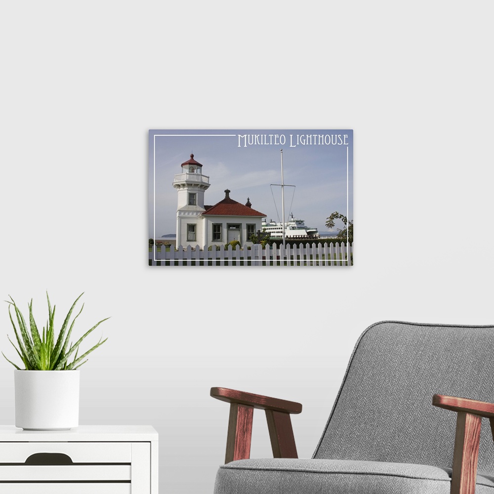 A modern room featuring Mukilteo Lighthouse, Mt. Baker and Ferry, Mukilteo, Washington