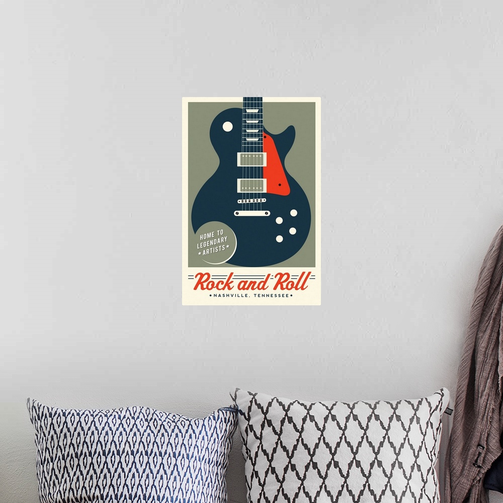 A bohemian room featuring Nashville, Tennessee - Rock and Roll - Electric Guitar