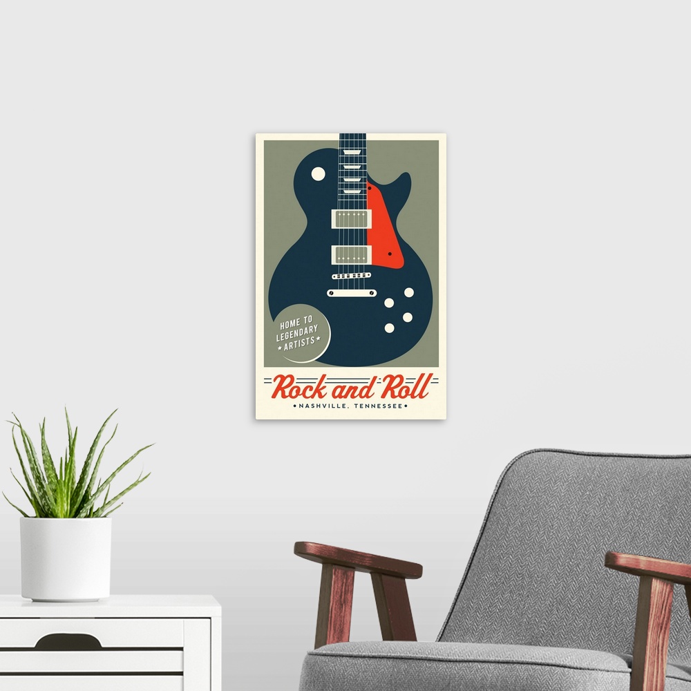 A modern room featuring Nashville, Tennessee - Rock and Roll - Electric Guitar