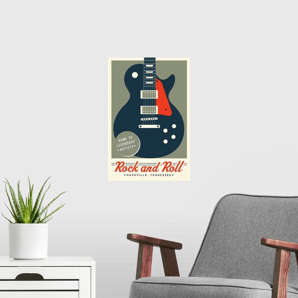 A modern room featuring Nashville, Tennessee - Rock and Roll - Electric Guitar