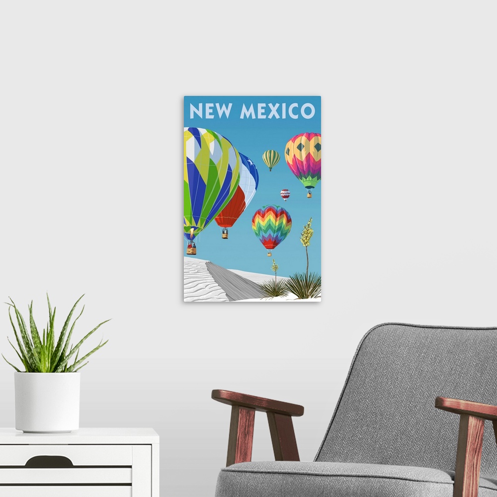 A modern room featuring New Mexico - Hot Air Balloons