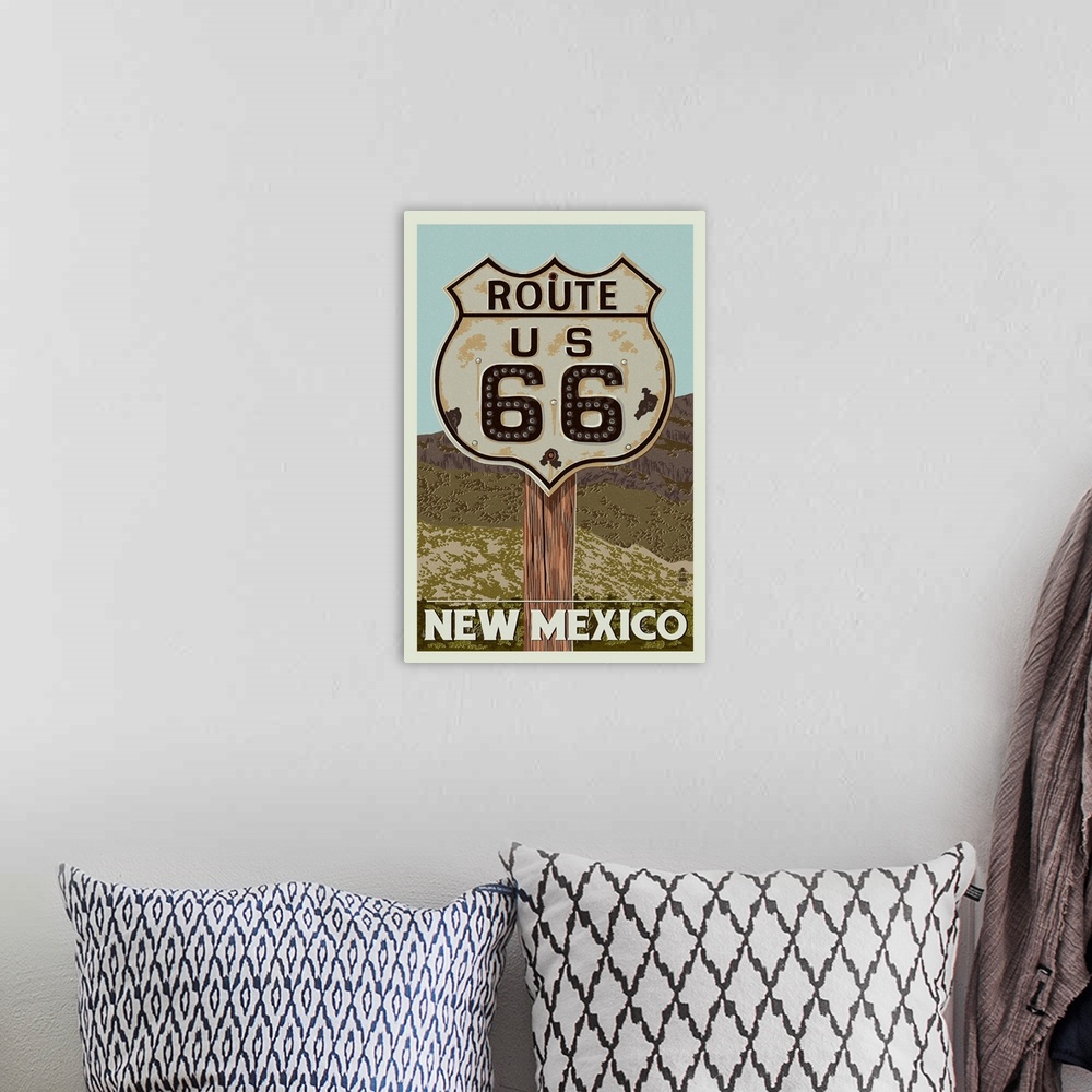 A bohemian room featuring New Mexico, Route 66 Letterpress