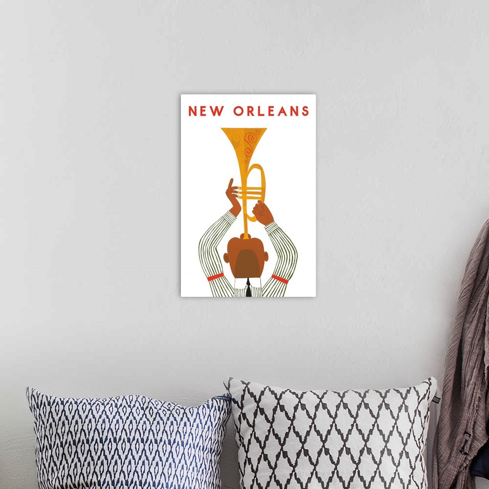 A bohemian room featuring New Orleans, Louisiana - Horn Player