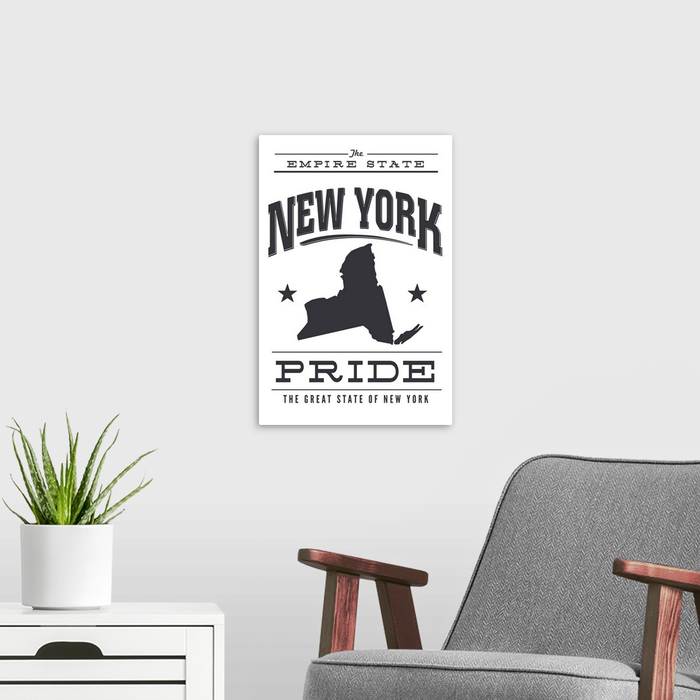 A modern room featuring New York State Pride (Black)