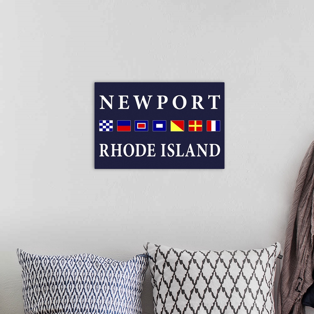 A bohemian room featuring Newport, Rhode Island - Nautical Flags Poster