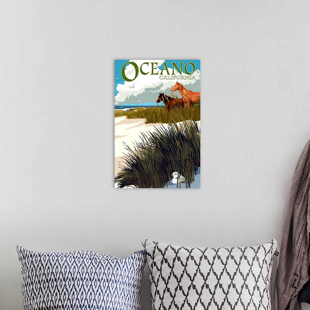 A bohemian room featuring Oceano, California, Horses and Dunes