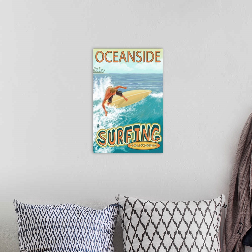 A bohemian room featuring Oceanside, California, Surfer Scene