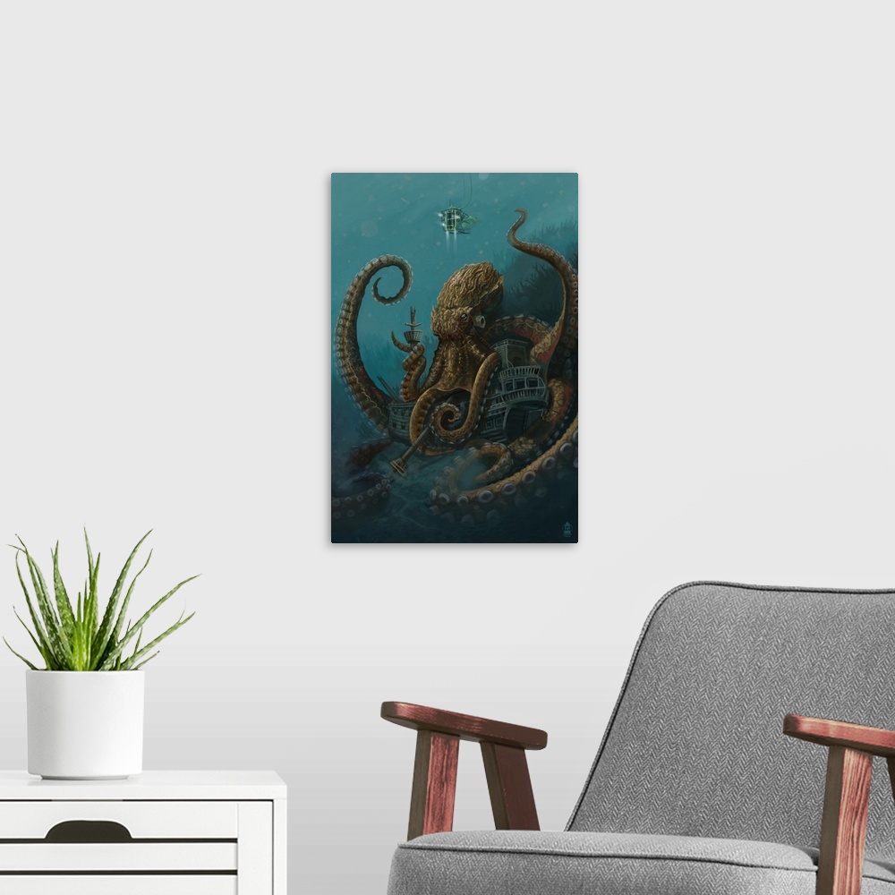 A modern room featuring Octopus and Submersible