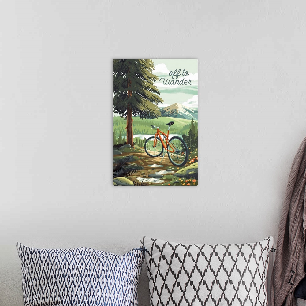 A bohemian room featuring Off To Wander - Cycling With Mountains