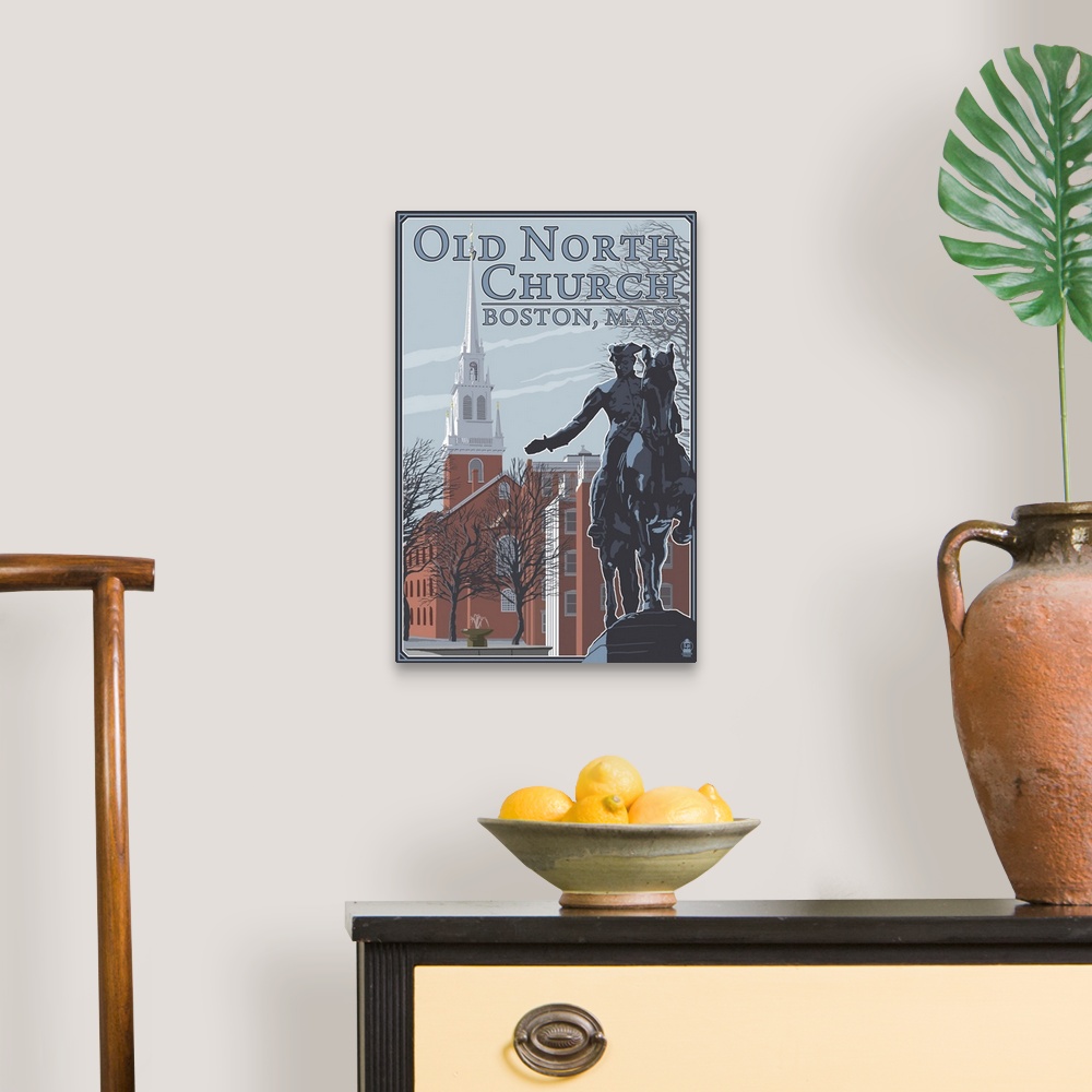 A traditional room featuring Old North Church - Boston, MA: Retro Travel Poster