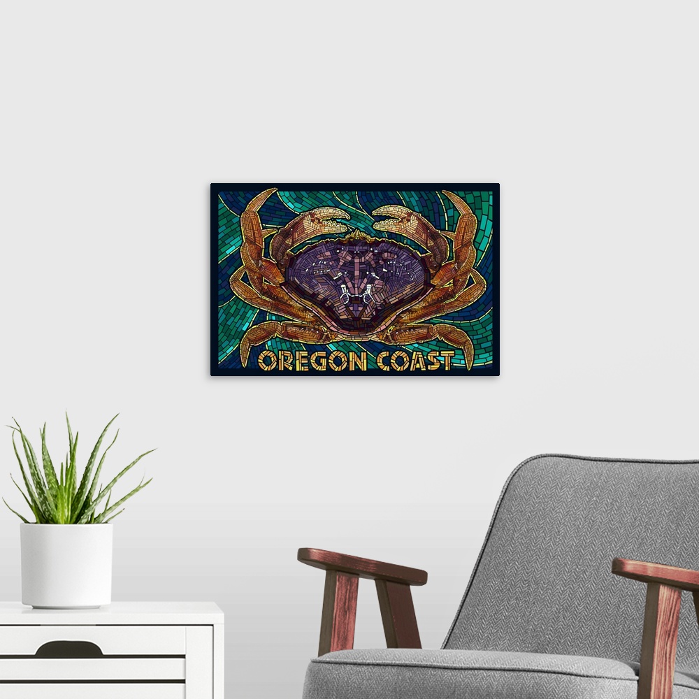 A modern room featuring Oregon Coast, Dungeness Crab Mosaic