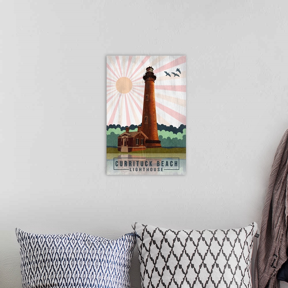 A bohemian room featuring Outer Banks, North Carolina - Currituck Beach Lighthouse - Geometric Opacity
