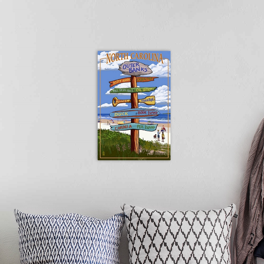 A bohemian room featuring Outer Banks, North Carolina, Destination Sign