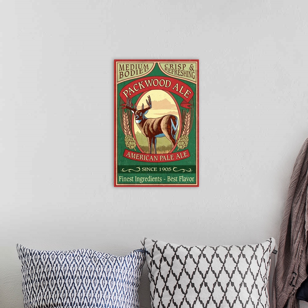 A bohemian room featuring Packwood, Washington, Ale Vintage Sign