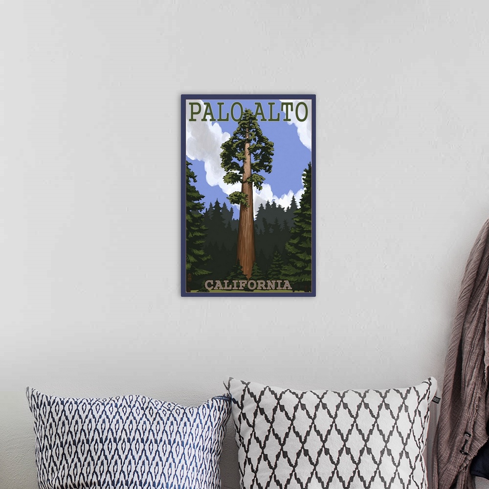 A bohemian room featuring Palo Alto, California, California Redwoods