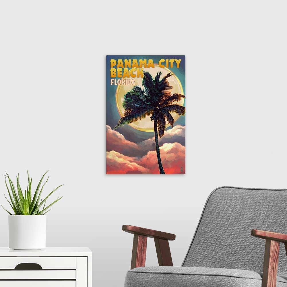 A modern room featuring Panama City Beach, Florida, Palm and Moon