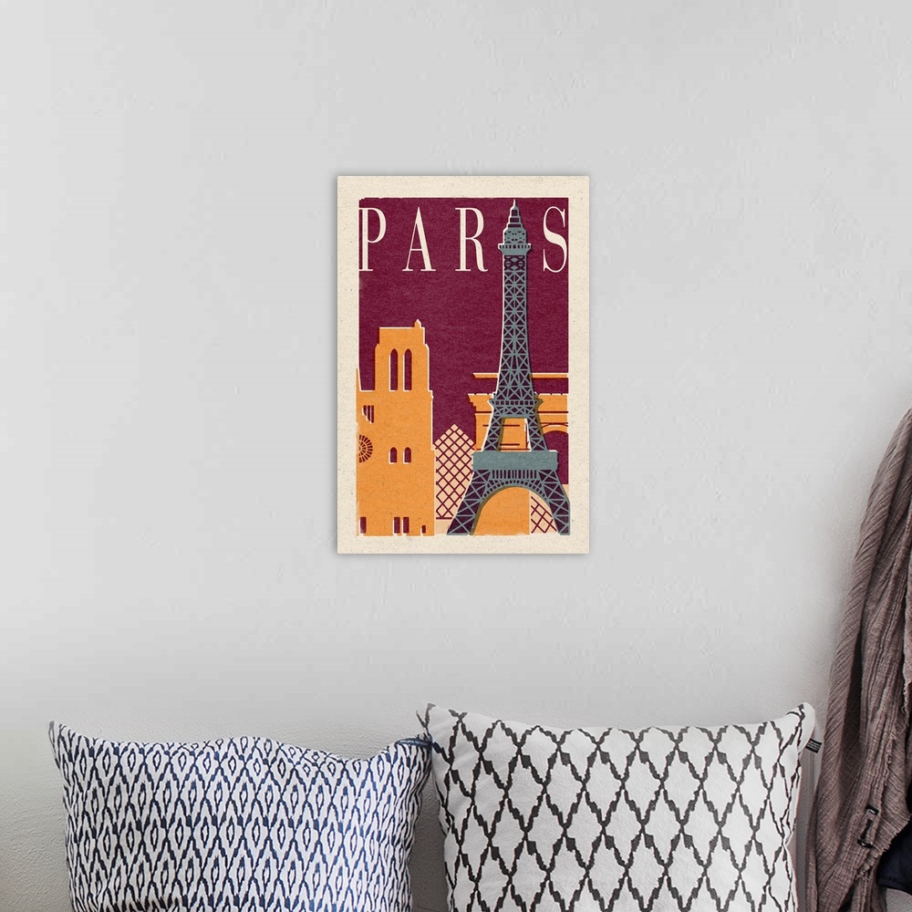 A bohemian room featuring Paris, Woodblock