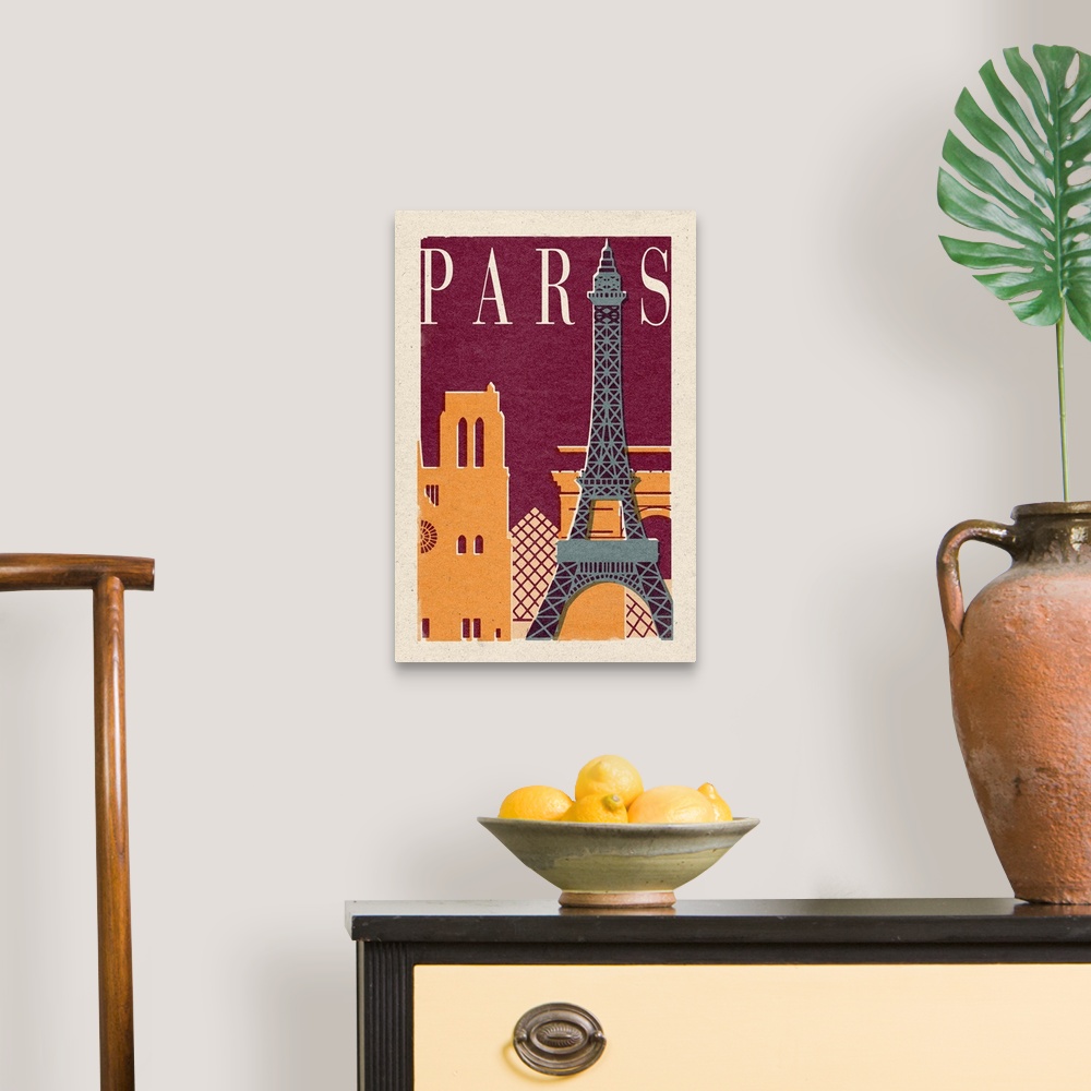 A traditional room featuring Paris, Woodblock