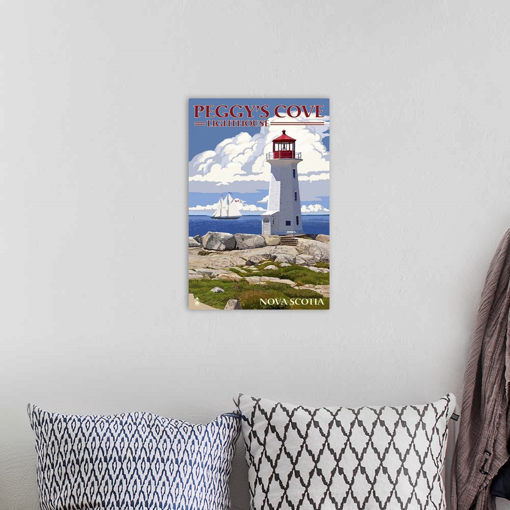 A bohemian room featuring Peggy's Cove Lighthouse, Nova Scotia