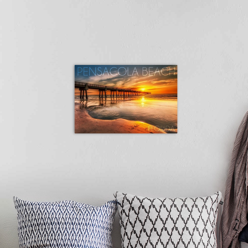 A bohemian room featuring Pensacola Beach, Florida, Pier and Sunset