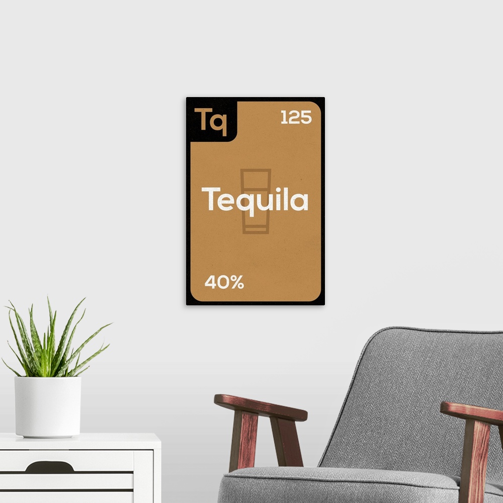 A modern room featuring Periodic Drinks - Tequila