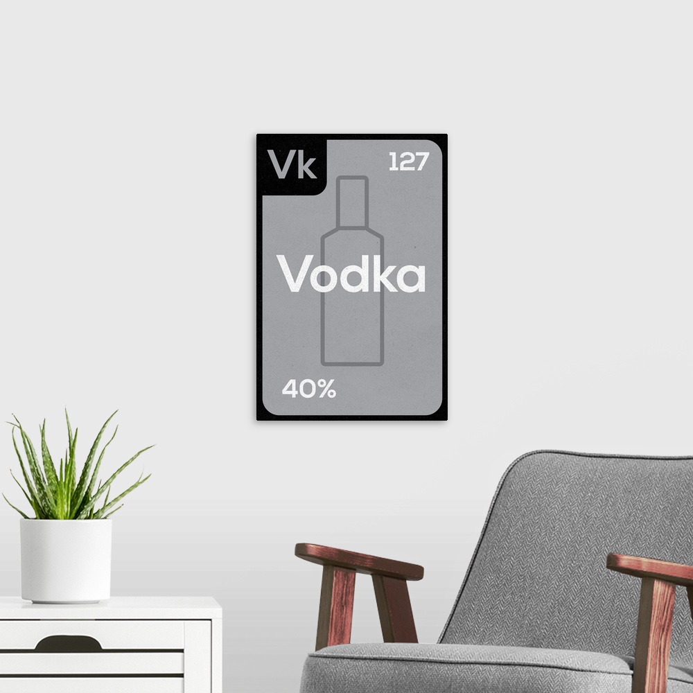 A modern room featuring Periodic Drinks - Vodka