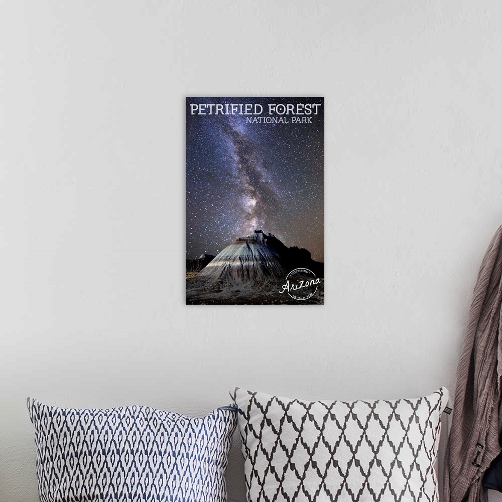 A bohemian room featuring Petrified Forest National Park, Hill Known As A "Teepee": Travel Poster
