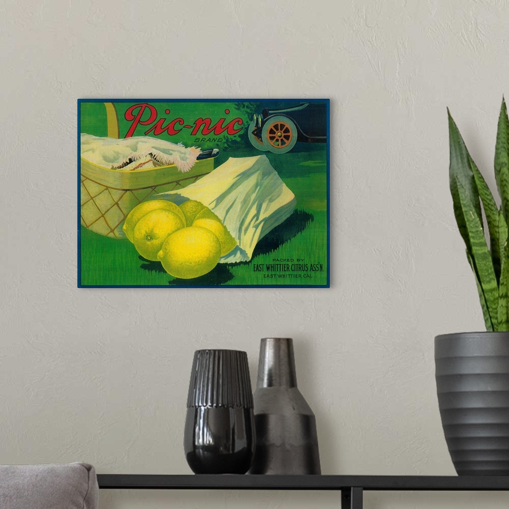 A modern room featuring Picnic Lemon Label, Whittier, CA