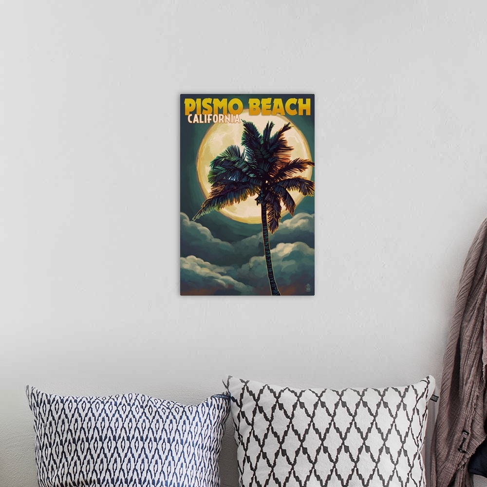 A bohemian room featuring Pismo Beach, California, Palm and Moon