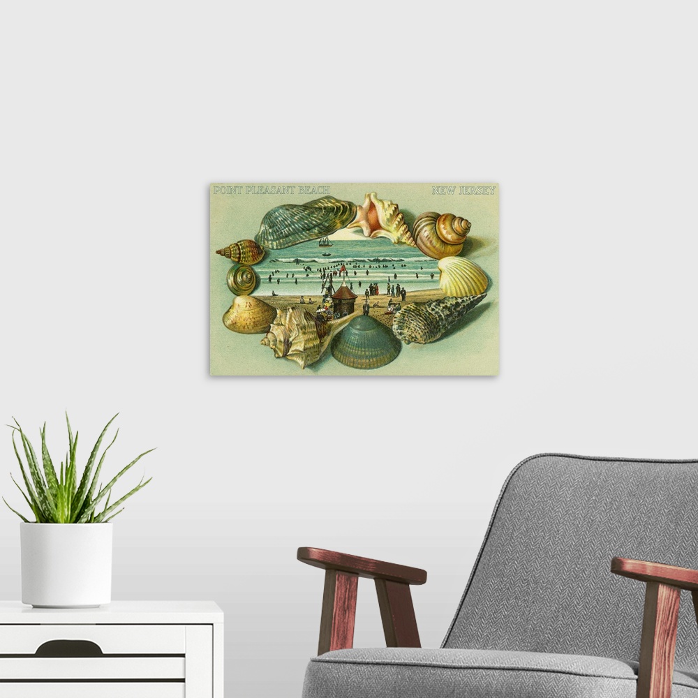 A modern room featuring Point Pleasant Beach, New Jersey: Retro Poster Art