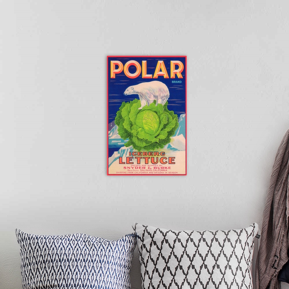 A bohemian room featuring Polar Lettuce Label, Salinas, CA