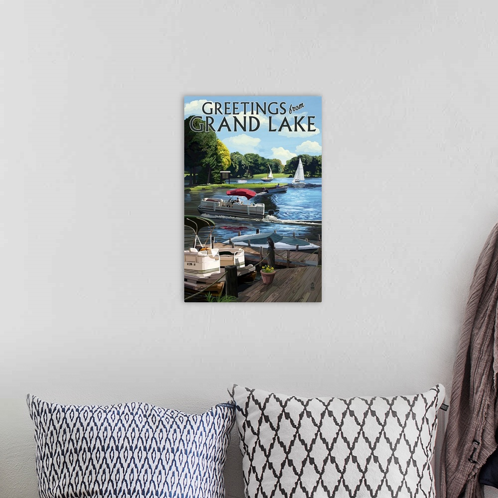 A bohemian room featuring Presque Isle, Michigan, Greetings from Grand Lake