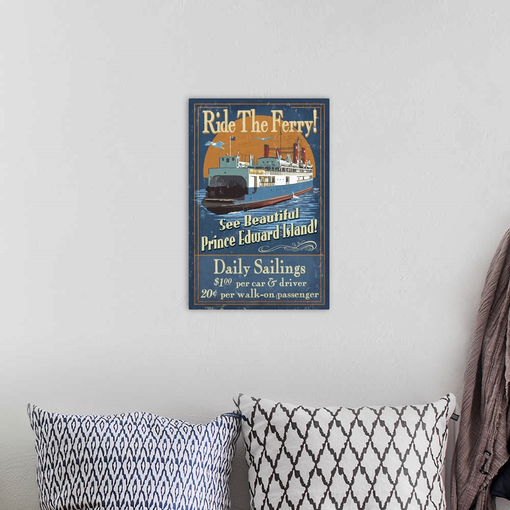 A bohemian room featuring Prince Edward Island, Ferry Vintage Sign