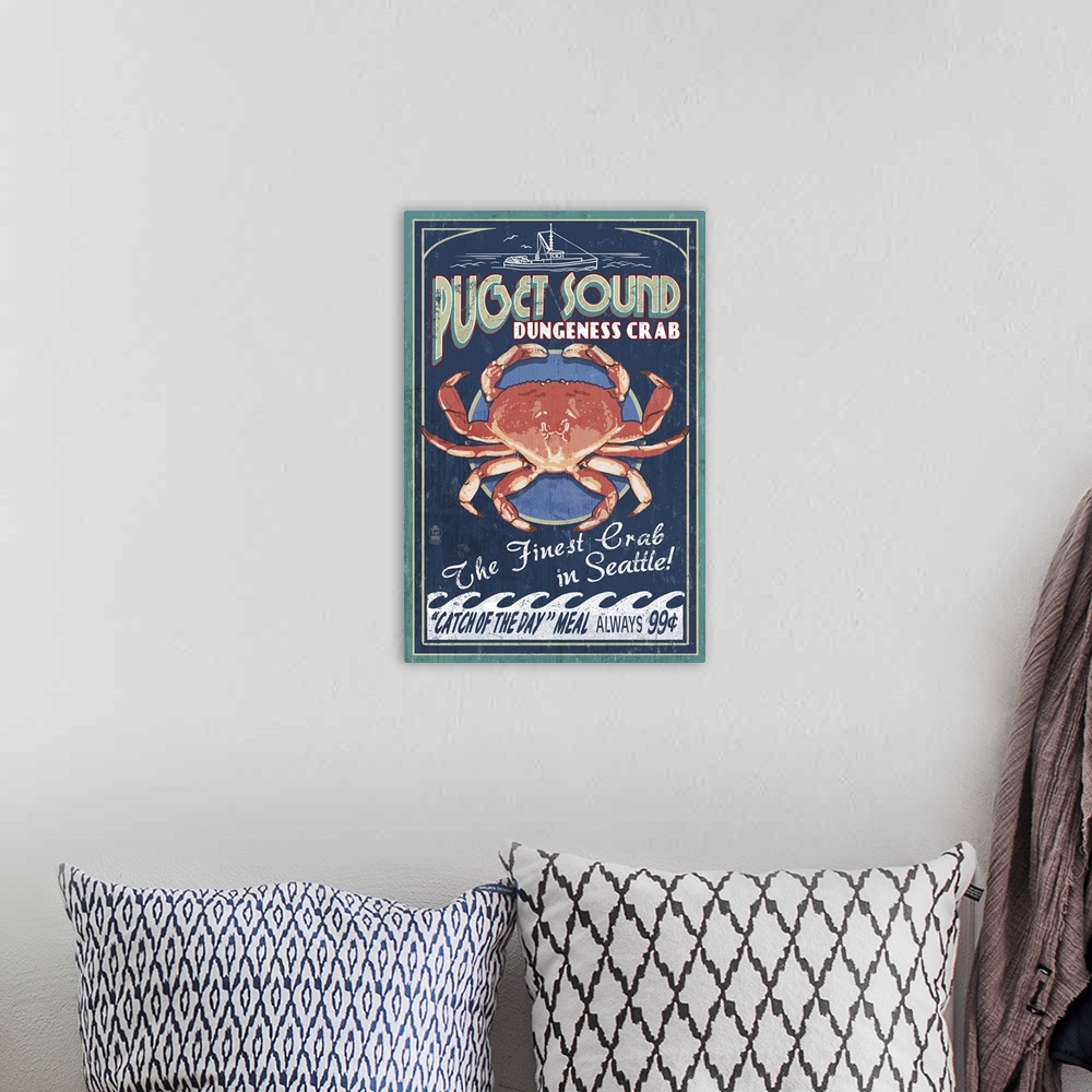 A bohemian room featuring Puget Sound, Dungeness Crab