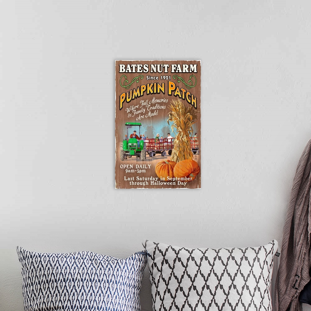 A bohemian room featuring Pumpkin Patch, Bates Nut Farm, California