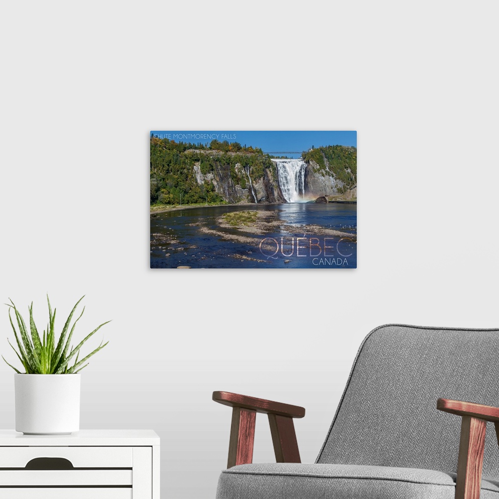 A modern room featuring Quebec, Canada, Montmorency Falls