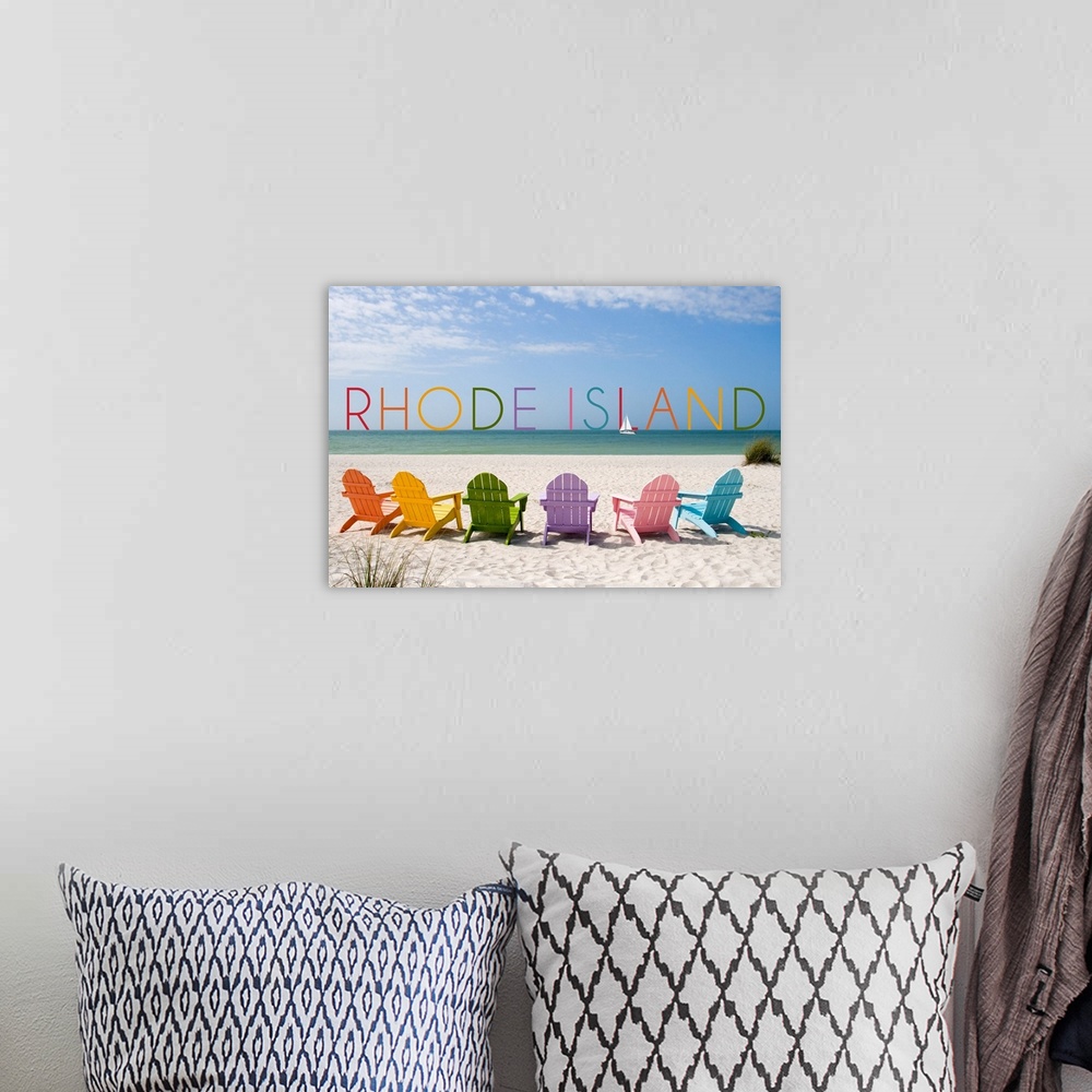 A bohemian room featuring Rhode Island, Colorful Beach Chairs
