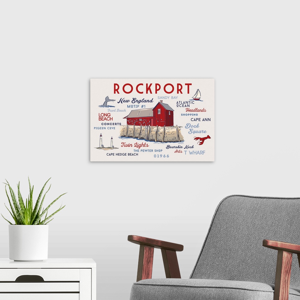 A modern room featuring Rockport, Massachusetts