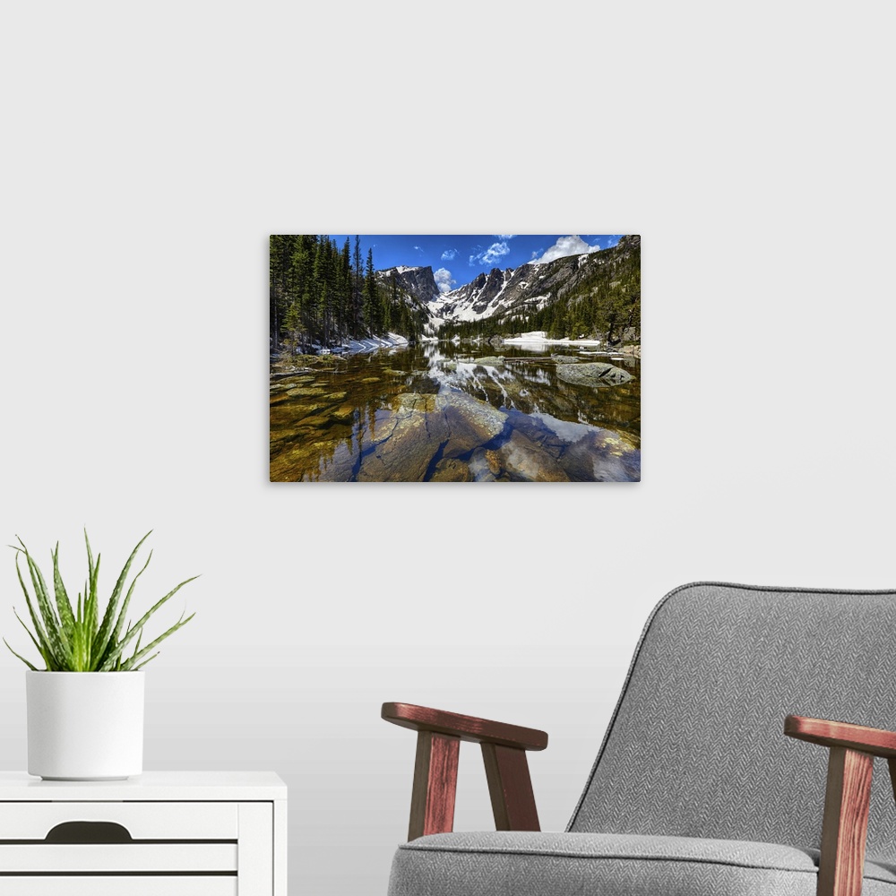 A modern room featuring Rocky Mountain National Park, Colorado - Dream Lake