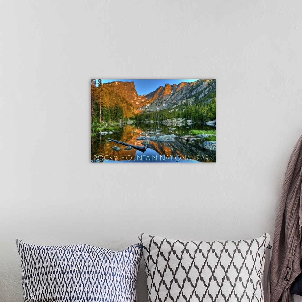 A bohemian room featuring Rocky Mountain National Park, Colorado, Dream Lake Day