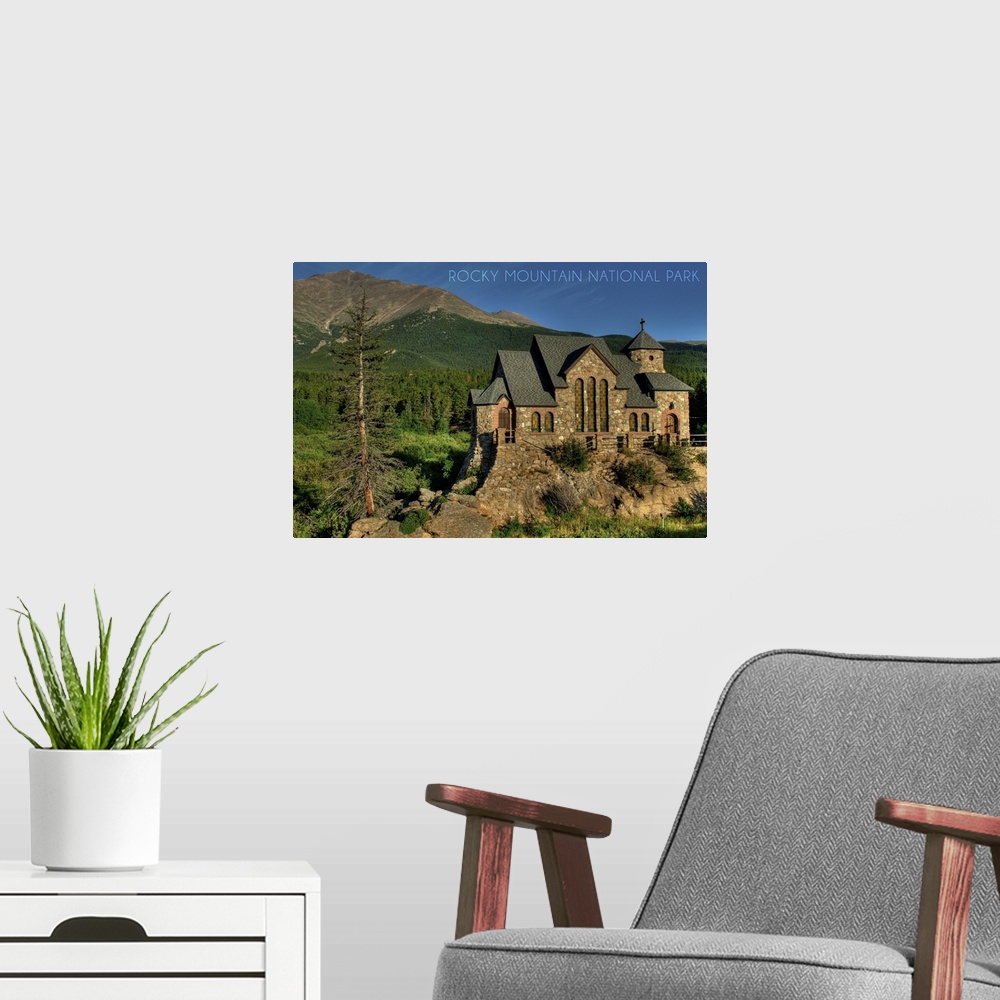 A modern room featuring Rocky Mountain National Park, Colorado, St. Malos Chapel