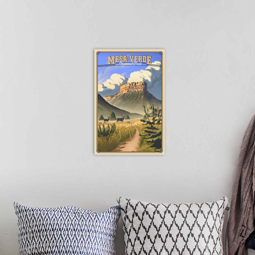 A bohemian room featuring Rocky Mountain National Park, Point Lookout: Retro Travel Poster