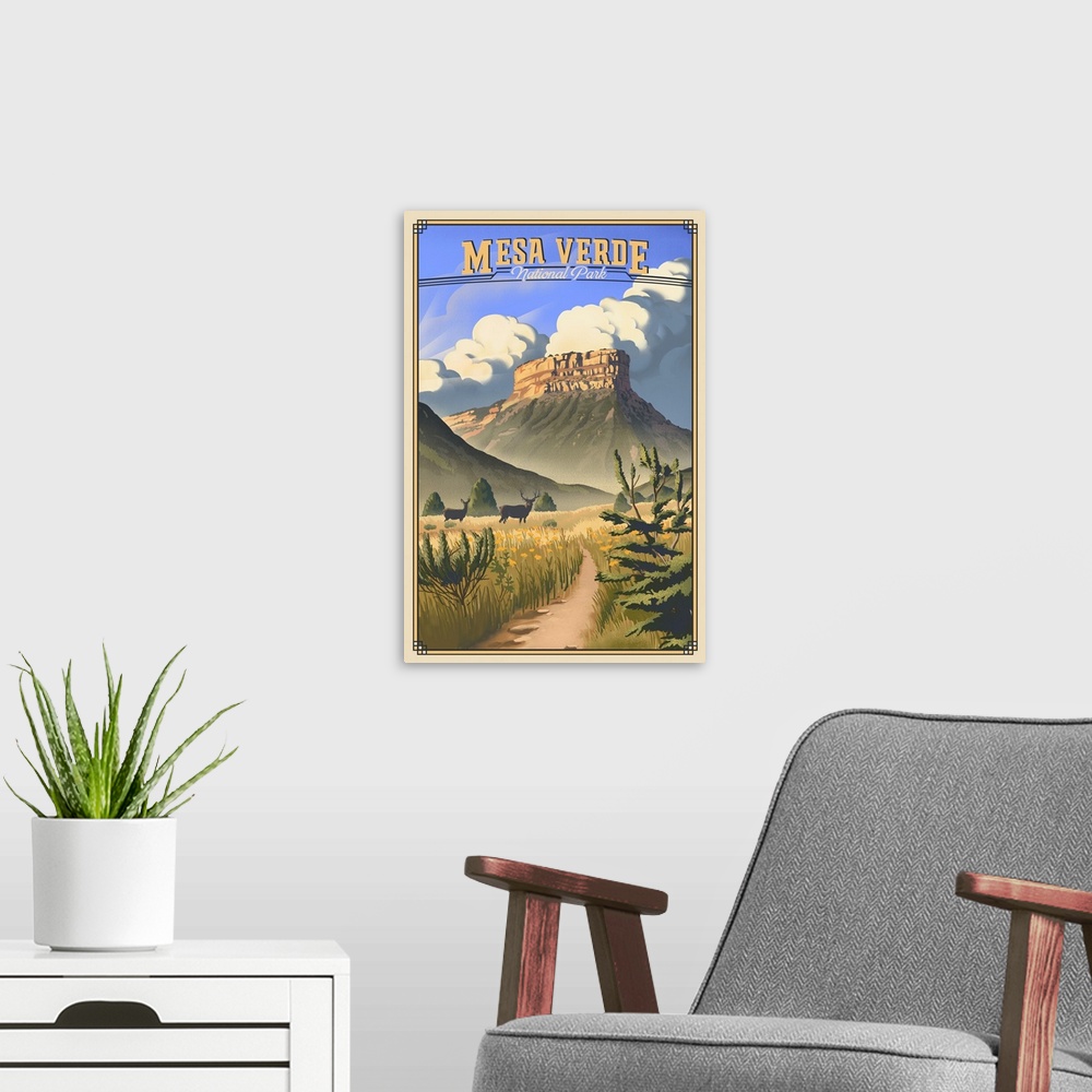 A modern room featuring Rocky Mountain National Park, Point Lookout: Retro Travel Poster