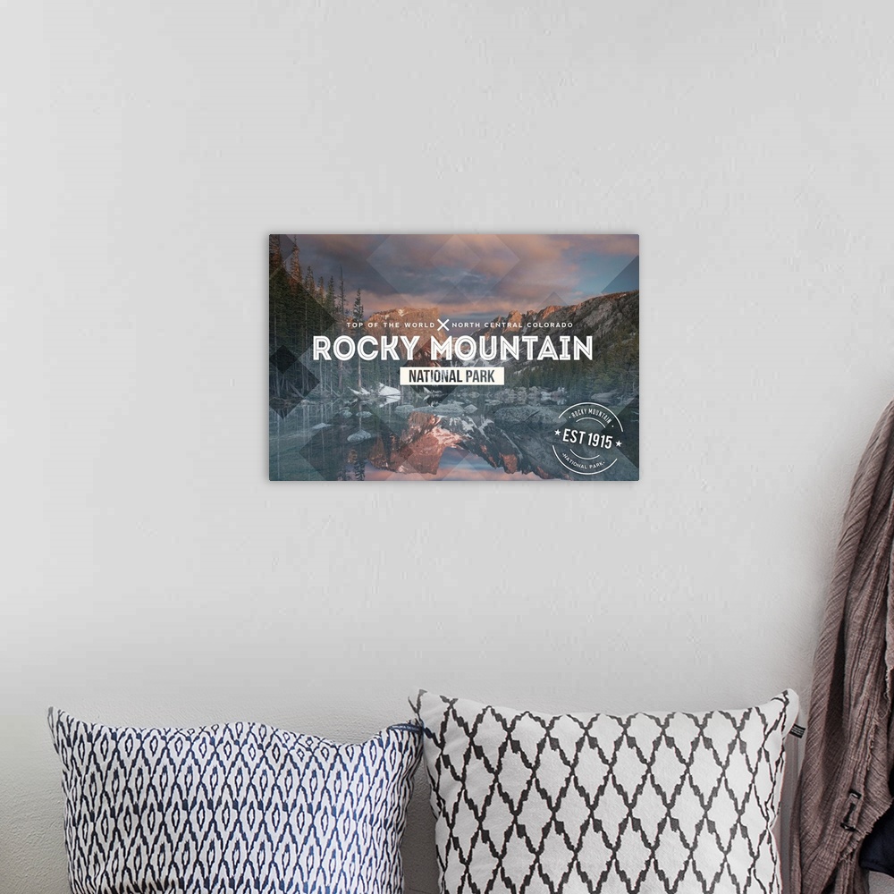 A bohemian room featuring Rocky Mountain National Park, Rubber Stamp