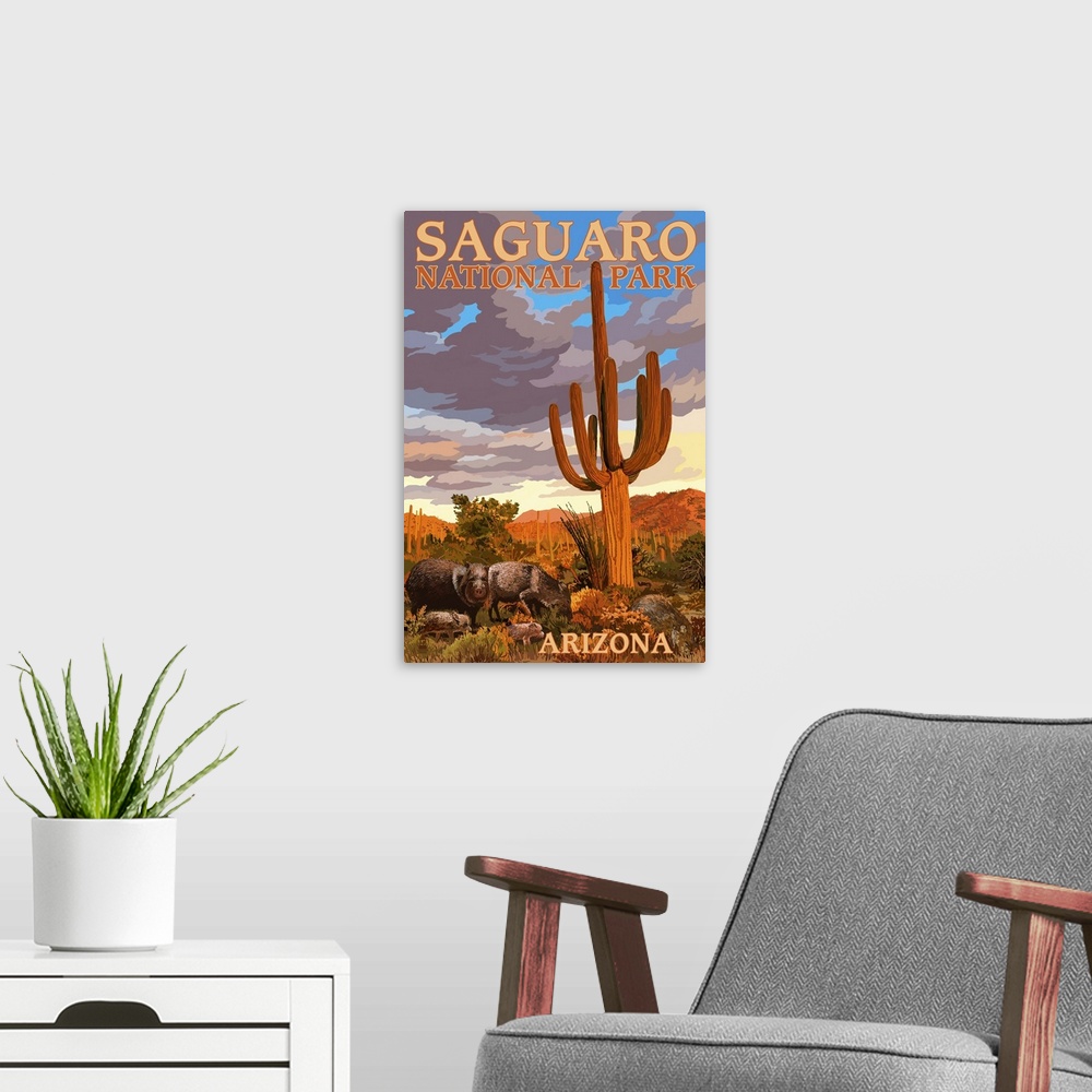 A modern room featuring Saguaro National Park, Javelina