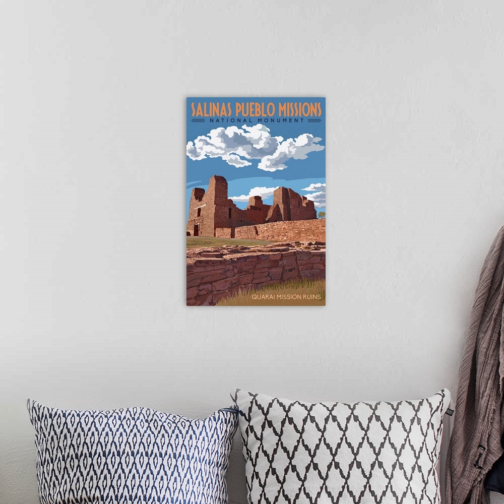 A bohemian room featuring Salinas Pueblo Missions National Monument, New Mexico - Quarai Mission Ruins