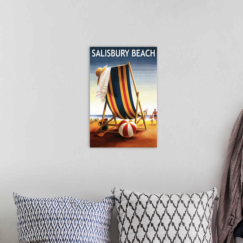 A bohemian room featuring Salisbury Beach, Massachusetts, Beach Chair and Ball