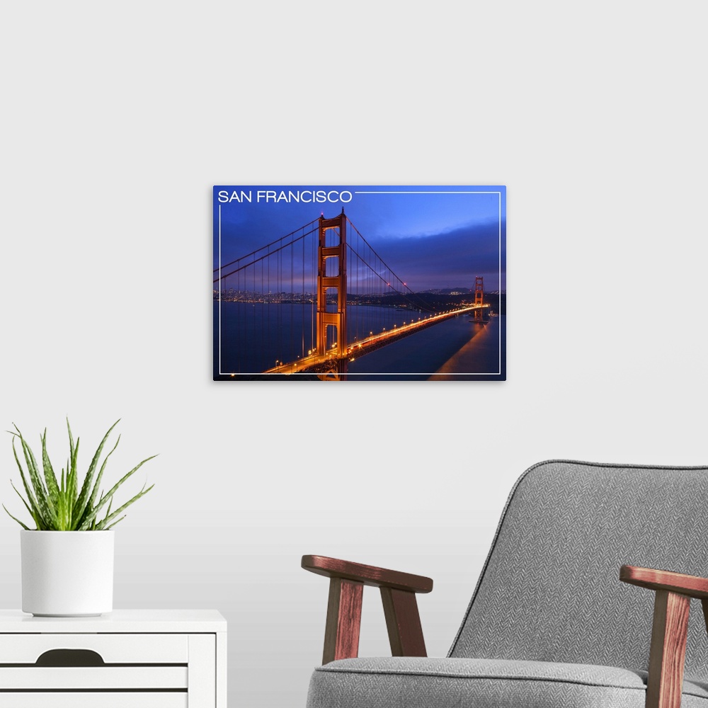A modern room featuring San Francisco, California - Golden Gate Bridge and Skyline
