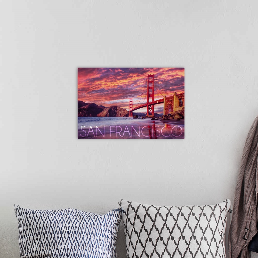 A bohemian room featuring San Francisco, California, Golden Gate Bridge and Sunset