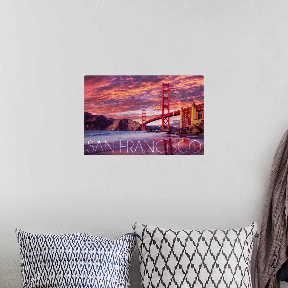 A bohemian room featuring San Francisco, California, Golden Gate Bridge and Sunset